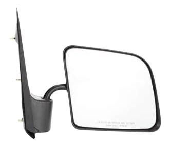 Manual Adjust Non-Towing Mirror for Ford Econoline Van 1992-2007, Right (Passenger), Manual Folding, Non-Heated, Textured, without Auto Dimming, Blind Spot Detection, Memory, and Signal Light, Swing Lock Type, Convex Glass, Replacement