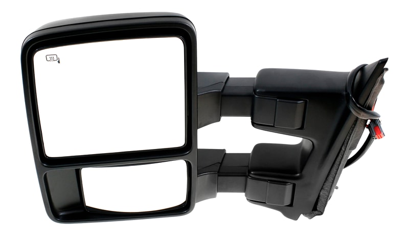 Towing Mirror for Ford F-Series Super Duty (2008-2009), Left (Driver) Side, Power Folding, Heated, Textured, with Auto Extend, Signal Light, Side Marker, without Memory, Replacement