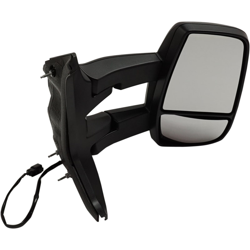 Towing Mirror for Ford Transit Van 2015-2019, Right (Passenger), Power Adjustment, Manual Folding, Non-Heated, Textured, with Long Arm, Suitable for Low Roof, Replacement