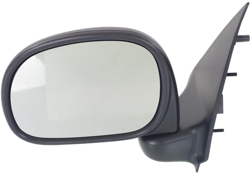 Manual Adjust Mirror for Ford F-150 1997-2002, F-250 1997-1999, Left (Driver), Non-Towing, Manual Folding, Non-Heated, Paddle Style, Textured, All Cab Types, To 2-11-02, Replacement