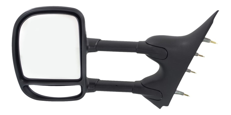 Towing Mirror for Ford Econoline Van 2003-2014, Left (Driver), Manual Adjust & Folding, Non-Heated, Textured, w/o Auto-Dimming, Blind Spot Detection, Memory, and Signal Light, Replacement