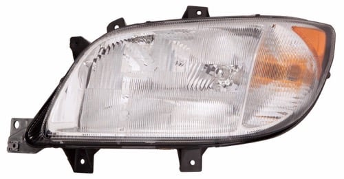Left (Driver) Headlight Assembly for 2003 - 2006 Freightliner Sprinter 3500 Front, Without Fog Lights; Composite; OEM 5103598AA Replacement