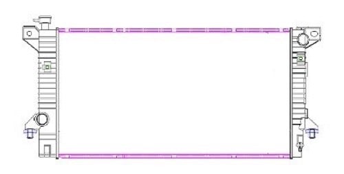 Radiator Assembly for 2008 - 2014 Ford F-150, 4.6L V8 + 5.4L V8 Replacement, Standard Duty Cooling/Heavy Duty Cooling,  CL1Z8005A, Replacement