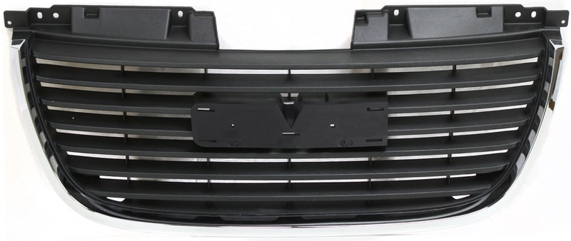 Textured Black Shell and Insert Grille for Yukon 2007-2014 with Chrome Frame, Excluding Hybrid/Denali Models, Replacement (CAPA Certified)