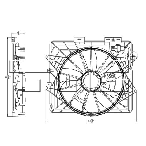 Radiator Cooling Fan Assembly for 2009 - 2014 Cadillac CTS Sedan, Wagon, Coupe, Engine Cooling Fan Assembly, Motor/Blade/Shroud Assembly Replacement,  20914377-PFM