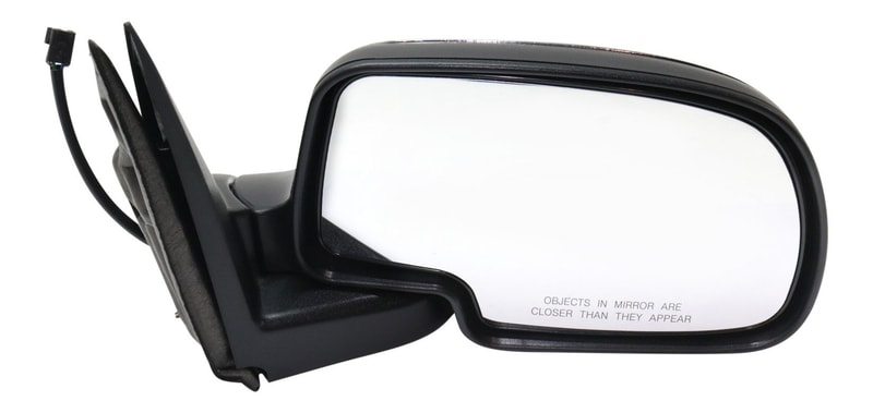 Chrome Mirror for Chevrolet Silverado/GMC Sierra 1999-2002, Right (Passenger) Side, Non-Towing, Power Adjustable, Manual Folding, Non-Heated, Replacement