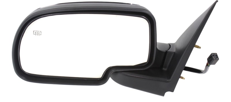 Power Mirror for Chevrolet Silverado/GMC Sierra 1999-2002, Left (Driver), Non-Towing, Manual Folding, Heated, Chrome, Replacement