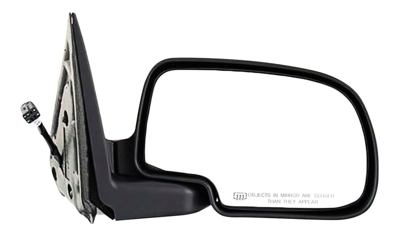 Chrome Mirror for Chevrolet Silverado/GMC Sierra 1999-2002, Right (Passenger) Side, Non-Towing, Power Control, Manual Folding, Heated, Replacement