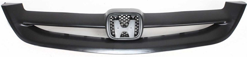 Grille for Honda Civic 2001-2003, Made from Durable Polypropylene, Black Shell and Insert, Coupe Design, Replacement