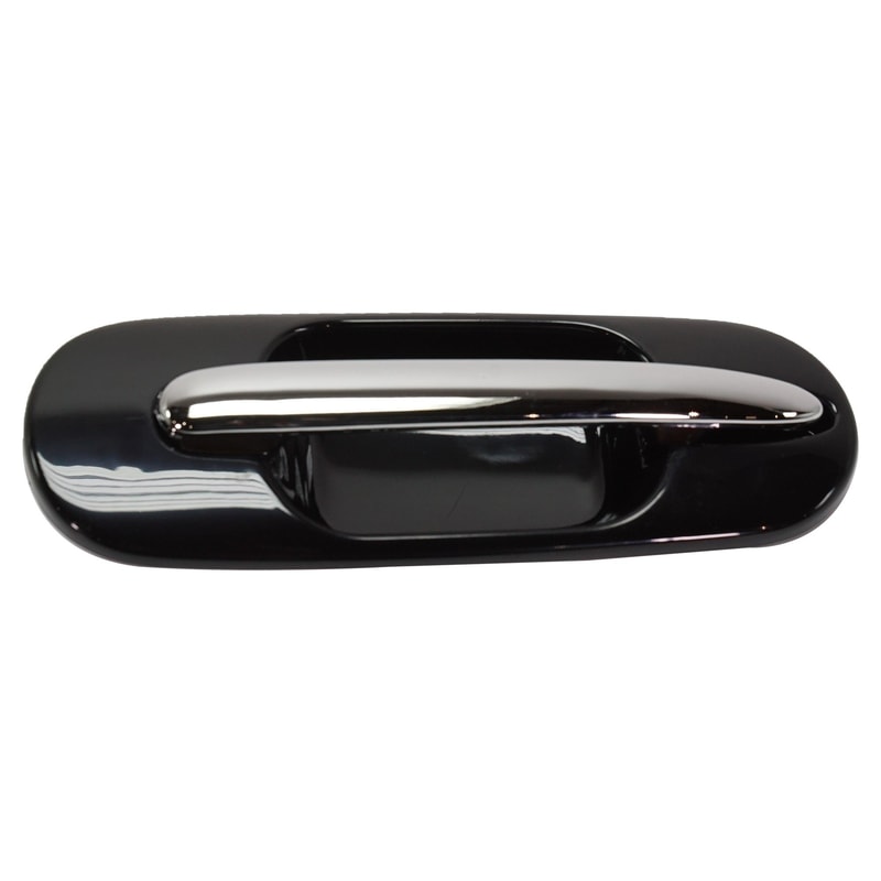 Exterior Rear Door Handle for Honda CR-V 1997-2001 Right (Passenger), Chrome Lever+Smooth Black Bezel, Replacement