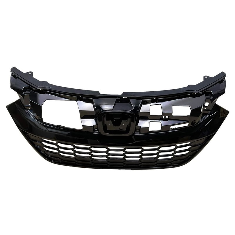 Textured Gloss Black Grille Shell and Insert for 2019-2022 Honda HR-V Sport/Touring Model, Replacement