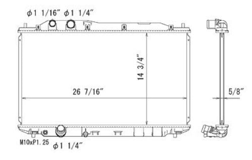 Radiator Assembly for 2006-2011 Honda Civic, Compatible with Automatic Transmission and Automatic Continuously Variable Transmission, US/Canada Built,  19010RNBA51, Replacement