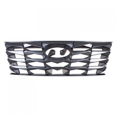 Grille for Hyundai Tucson 2022-2023, CAPA-Certified, Painted Dark Gray Shell and Insert, Compatible with Hybrid Blue, SEL, SEL Convinience, Preferred, SE, Essential Models - Replacement
