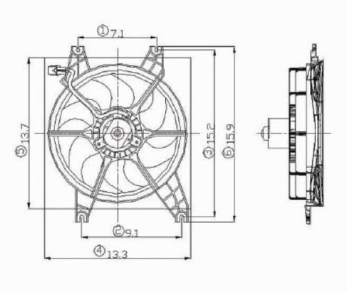Radiator Cooling Fan Assembly for 2000 - 2006 Hyundai Accent Engine, Includes Motor, Blade, Shroud; OEM 2538025000, Replacement