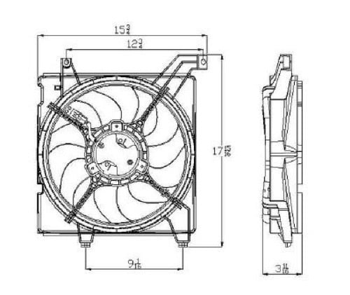 Radiator Cooling Fan Assembly for 2003 - 2006 Hyundai Tiburon, Left (Driver) Side, 2.7L V6, Includes Blade, Motor, Shroud,  HY3115119, Replacement
