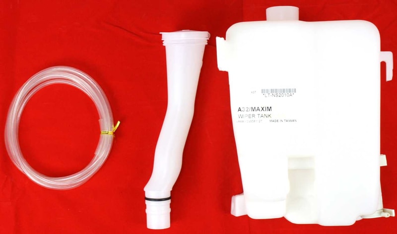 Washer Reservoir Assembly for Nissan Maxima 1995-2001 with Pump, Inlet, Hose, and Cap, without Cold Climate Specification, Replacement