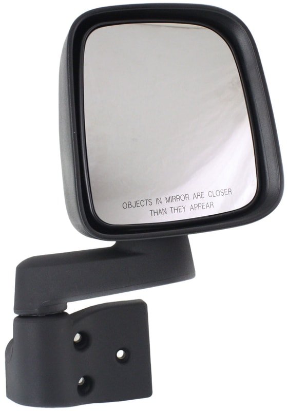 Manual Adjustable, Manual Folding, Non-Heated, Textured Mirror for 2003-2006 Jeep Wrangler, Right (Passenger) Side, Replacement