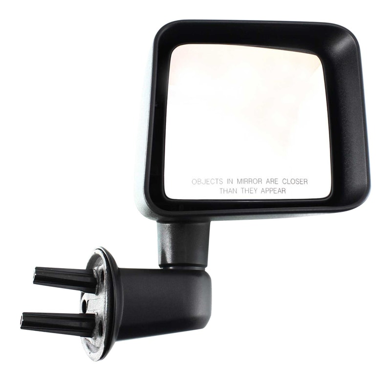 Manual Adjust, Manual Folding Side Mirror for Jeep Wrangler JK 2007-2018, Right (Passenger), Non-Heated, Textured Finish, Replacement