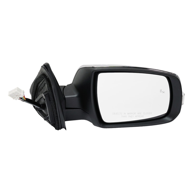 Power Mirror for Kia Sorento 2014-2015, Left (Driver) Side, Power Folding, Heated, Chrome, with Blind Spot Detection, Memory and Signal Light, Replacement