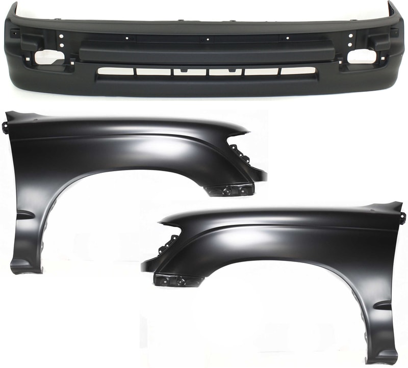 Front Fender Assembly for Toyota Tacoma 1998-2000, Right (Passenger) and Left (Driver), 3-Piece Kit, Rear-Wheel Drive, with Valance Replacement