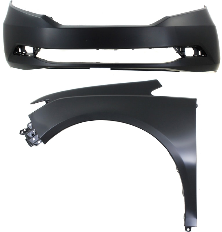 Front Fender Assembly for Honda Odyssey 2014-2017, Left (Driver), 2-Piece Kit with Bumper Cover Replacement