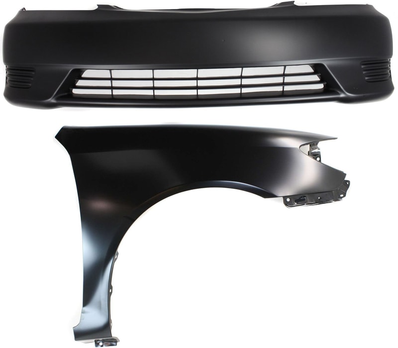 Front Bumper Cover Assembly for Toyota Camry 2005-2006, 2-Piece Kit, Primed (Ready to Paint), with Fender Replacement
