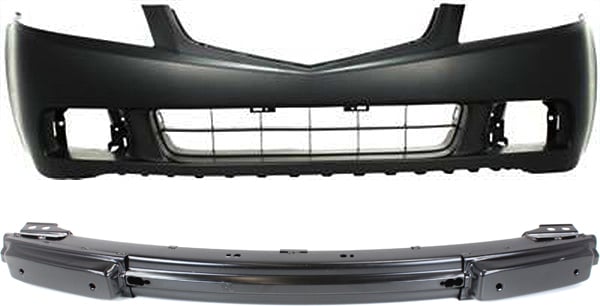 Front Bumper Cover for Acura TSX 2004-2005, 2-Piece Kit, Primed (Ready to Paint), Includes Bumper Reinforcement, Replacement