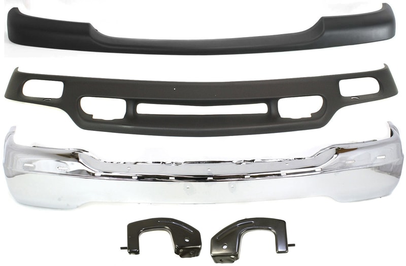 Front Bumper Kit for GMC Sierra Pickup 1999-2002 / Yukon 2000-2006, 3-Piece with Bumper Filler and Valance, Replacement
