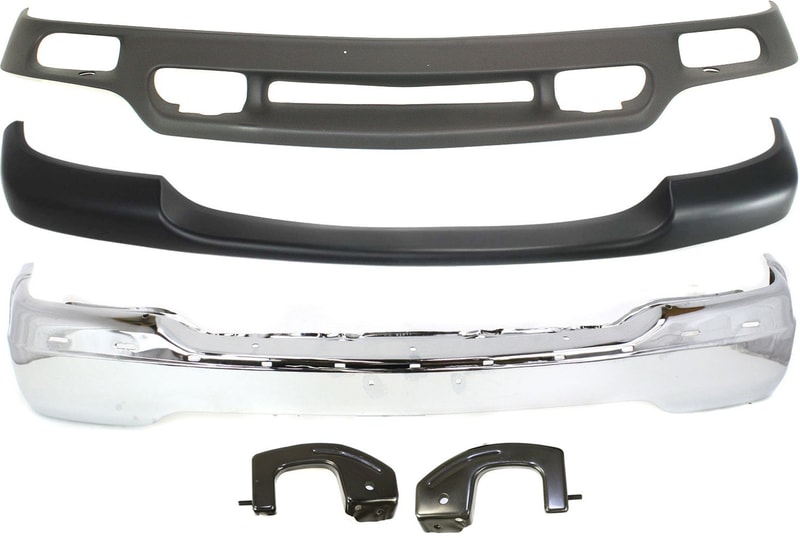 Front Bumper for GMC Sierra Pickup 1999-2002 / Yukon 2000-2006, 3-Piece Kit with Bumper Trim, Valance, Replacement