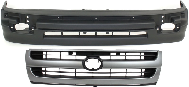 Front Valance Textured 2-Piece Kit for 1998-2000 Toyota Tacoma, RWD (Rear-Wheel Drive) Models, Excluding Pre-Runner, with Grille Replacement