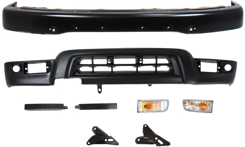 Front Bumper Replacement Kit for 1999-2002 Toyota 4Runner, 8-Piece includes Bumper Brackets, Grille Extensions, Turn Signal Lights, and Valance