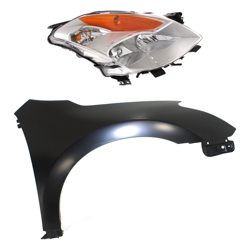 Headlight Assembly for 2008 Nissan Altima, Right (Passenger) Side, HID/Xenon, Includes HID Kit, 2-Piece Kit, with Fender, Replacement