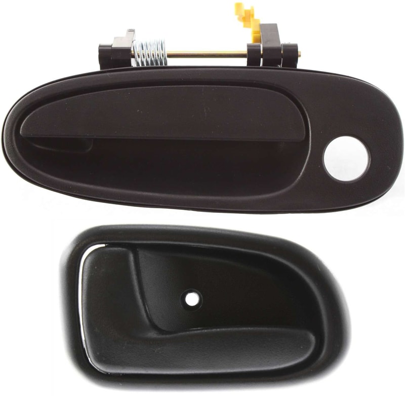 Front Exterior Door Handle and Interior Door Handle Kit for Toyota Corolla/Prizm 1993-1997, 2-Piece Left (Driver) Side Replacement