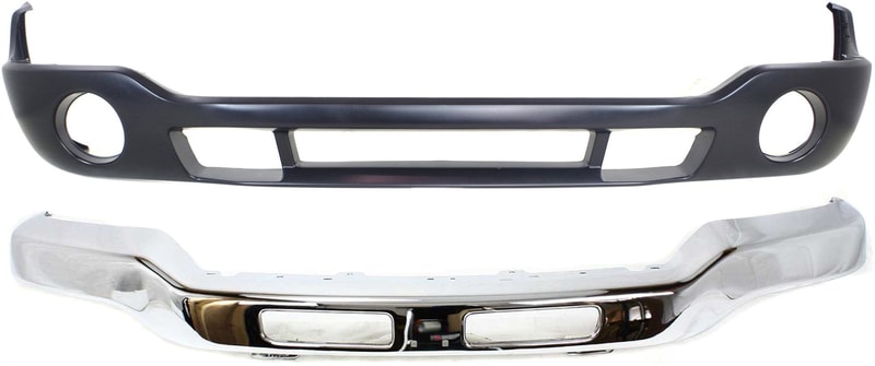 Front Bumper Kit for GMC Sierra 1500/Sierra 1500 HD (2003-2006) and Sierra 1500 Classic/Sierra 1500 HD Classic (2007), Chrome, Includes Mounting Brackets and Bumper Cover, 2-Piece Replacement