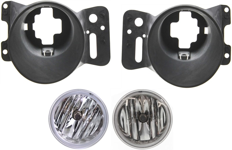 Fog Light Assembly Kit for Ford F-150/Mark LT 2006-2008, Right (Passenger) and Left (Driver), 4-Piece Kit, Halogen, Includes Fog Light Bracket, Replacement