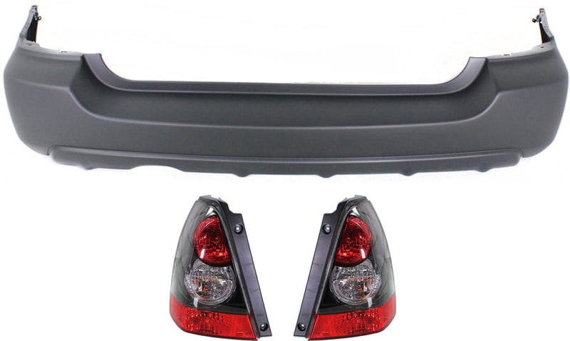 Tail Light for 2008 Subaru Forester, Right (Passenger) and Left (Driver), 3-Piece Kit with Bumper Cover, Replacement