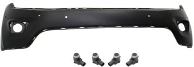 Front Bumper Cover for Jeep Grand Cherokee 2014-2015, 5-Piece Kit with Parking Assist Sensor, Replacement