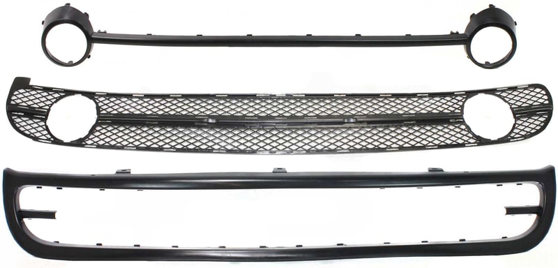 Front Lower Valance for Volkswagen Beetle 1998-2000, 3-Piece Kit with Bumper Grille and Bumper Trim Replacement