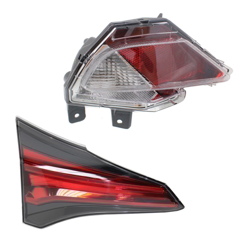 Tail Light Assembly for Toyota RAV4 2016-2018, Left (Driver) Inner Halogen, 2-Piece Kit with Back Up Light, Replacement