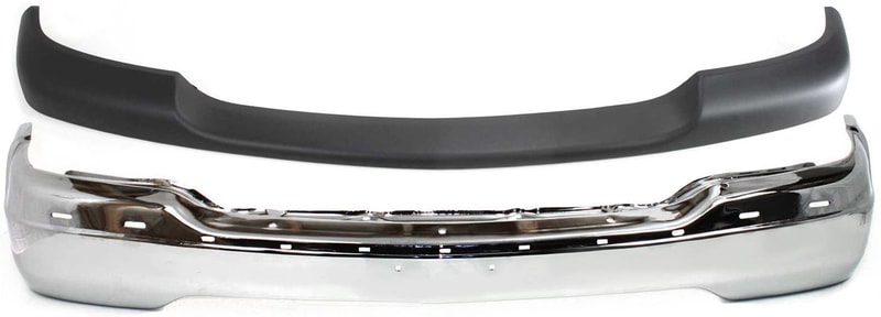 Front Bumper Replacement Kit for GMC Sierra 1999-2002/Yukon 2000-2006, Chrome, 2-Piece with Bumper Fillers