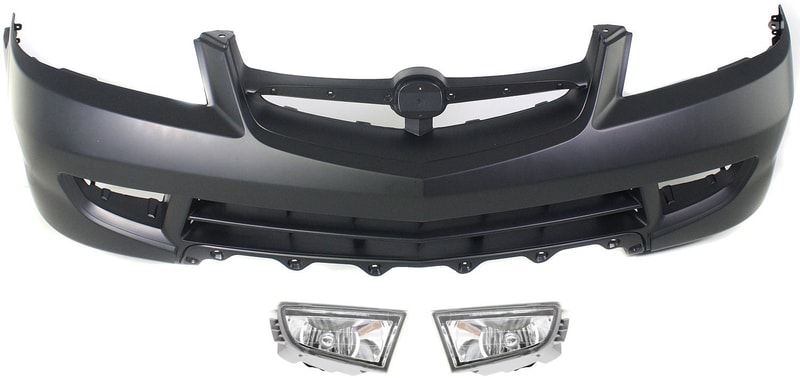Front Bumper Cover for 2001-2003 Acura MDX, 3-Piece Kit with Fog Lights - Replacement