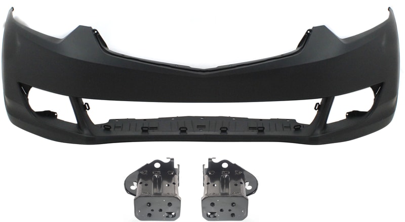 Front Bumper Cover for Acura TSX 2009-2010, 3-Piece Kit, Primed (Ready to Paint), with Bumper Brackets, Replacement