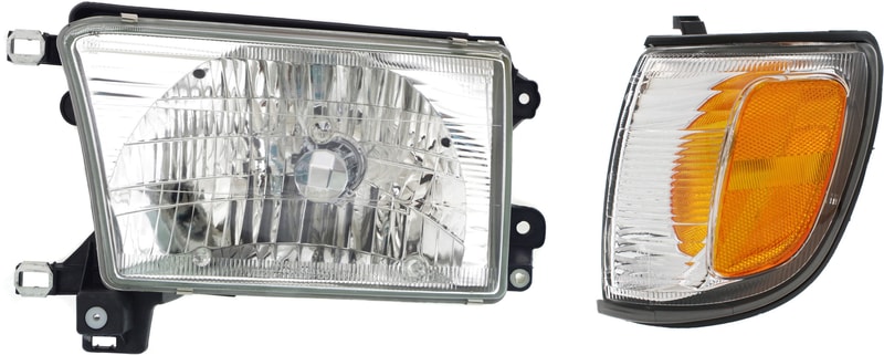 Headlight Assembly for Toyota 4Runner 1999-2002, Left (Driver) Side, 2-Piece Kit with Halogen and Corner Light, Replacement