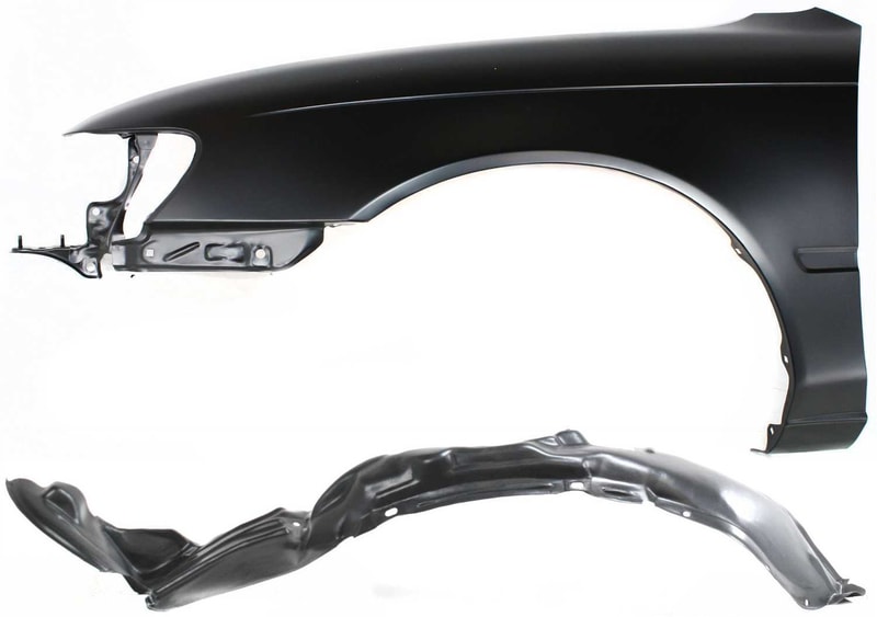 Front Fender Set for Toyota Corolla 1993-1997 Sedan/Wagon, 2-Piece, Left (Driver) Side, with Fender Liner, Compatible with Japan/USA Built Models, Replacement