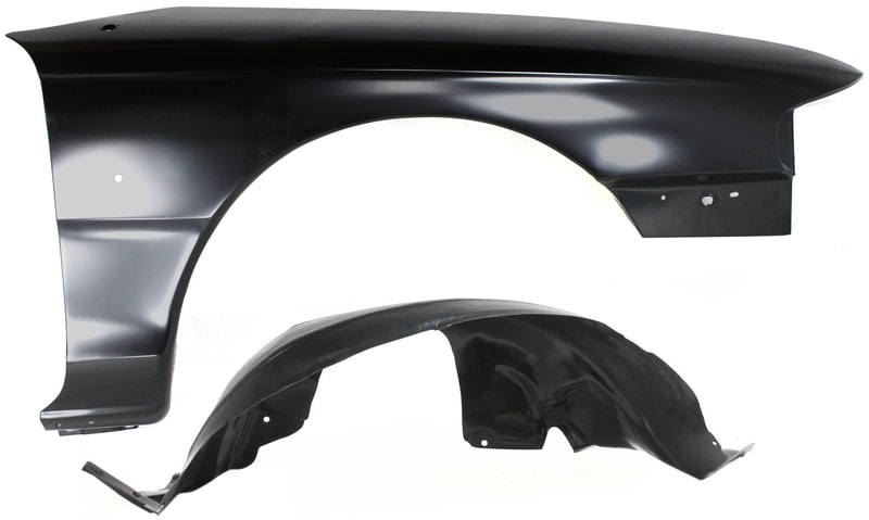 Fender Set for Ford Mustang 1994-1998, Front, Right (Passenger) with Fender Liner, Replacement Kit of 2 Pieces
