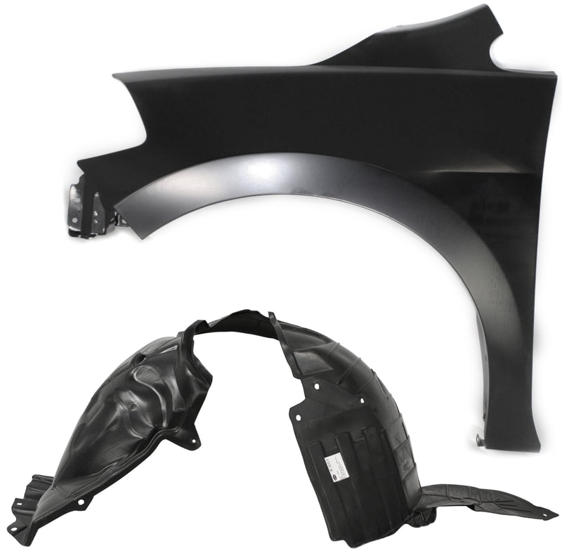 Front Left (Driver) Fender Set for Nissan Versa 2007-2012 Hatchback/(Sedan 2007-2011), Includes 2 Fenders with Fender Liner, Replacement