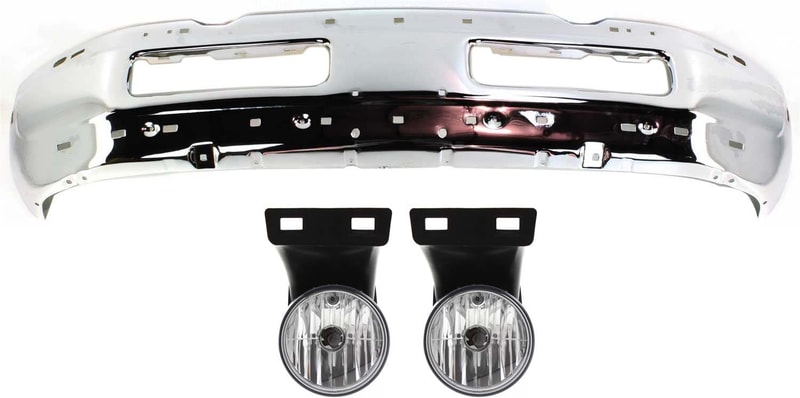 Front Bumper for 1999-2002 Dodge Full Size Pickup, 3-Piece Kit with Fog Lights, Replacement