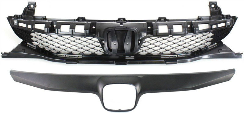 Grille Set for 2009-2011 Honda Civic, Set of 2 with Grille Trim, Replacement Kit