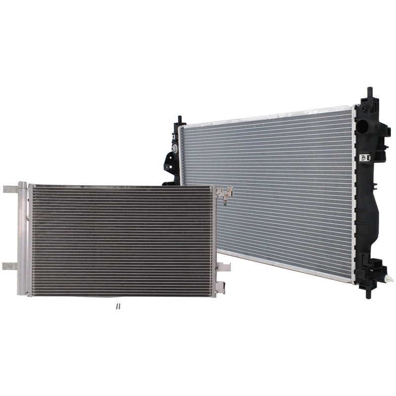 Aluminum Core Radiator Kit for Buick Lacrosse 2010-2016, Regal 2011-2017, 4/6 Cylinder, 3.0L/3.6L/2.4L Engine, with Air Conditioning Condenser Replacement