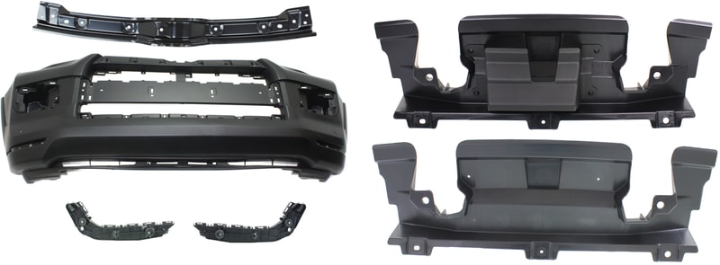 Front Bumper Cover for TOYOTA 4RUNNER 2014-2020, 5-Piece Kit with Lower Bumper Cover and Bumper Retainers, Replacement